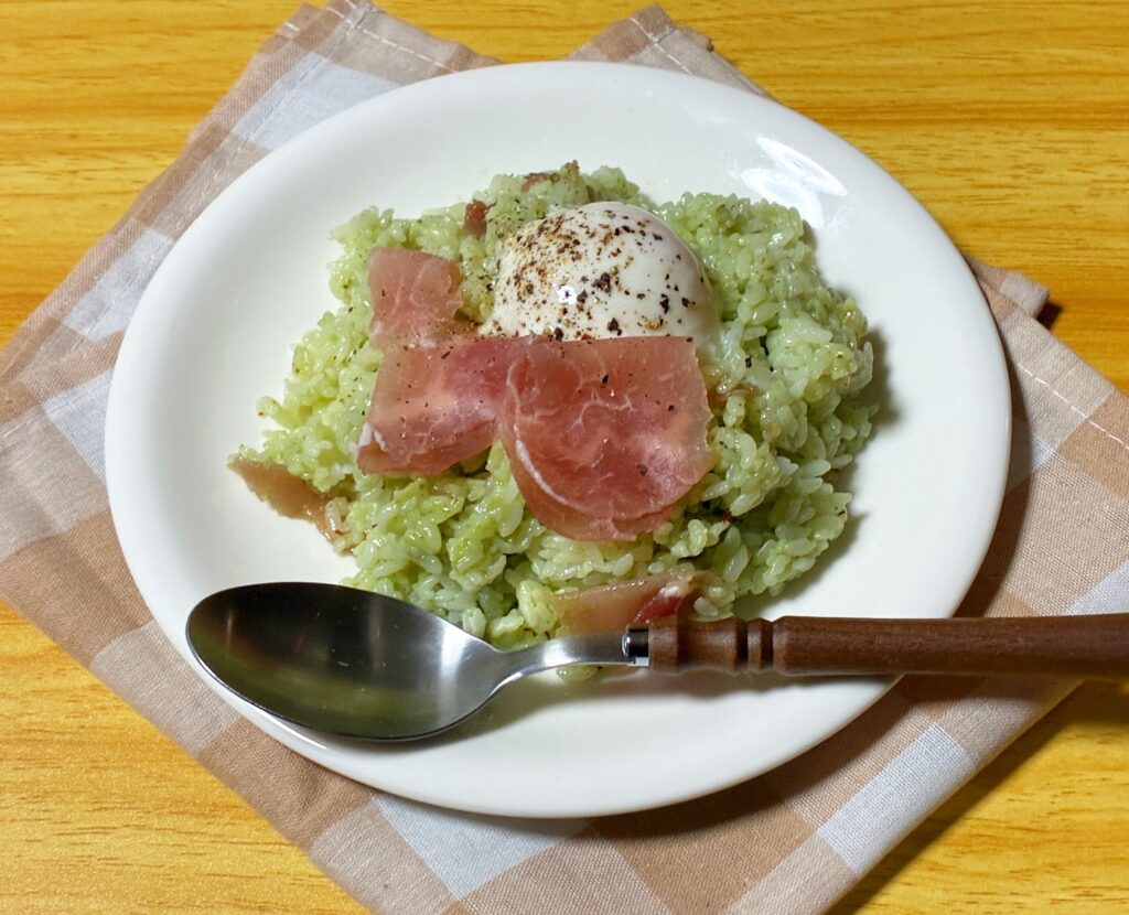 パスタソースで作ったジェノベーゼライス