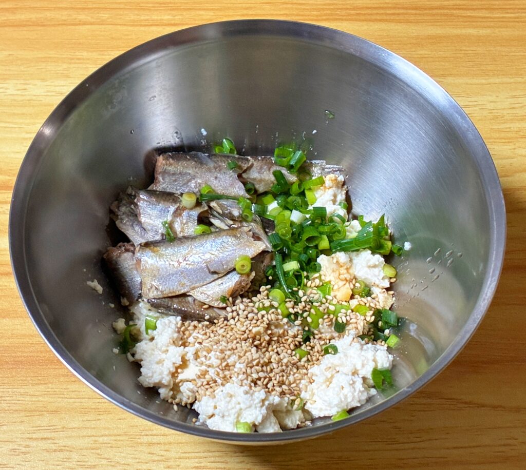 オイルサーディン豆腐の料理緒中の画像