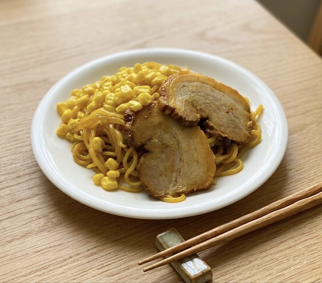 味噌ラーメン焼きそばの完成画像
