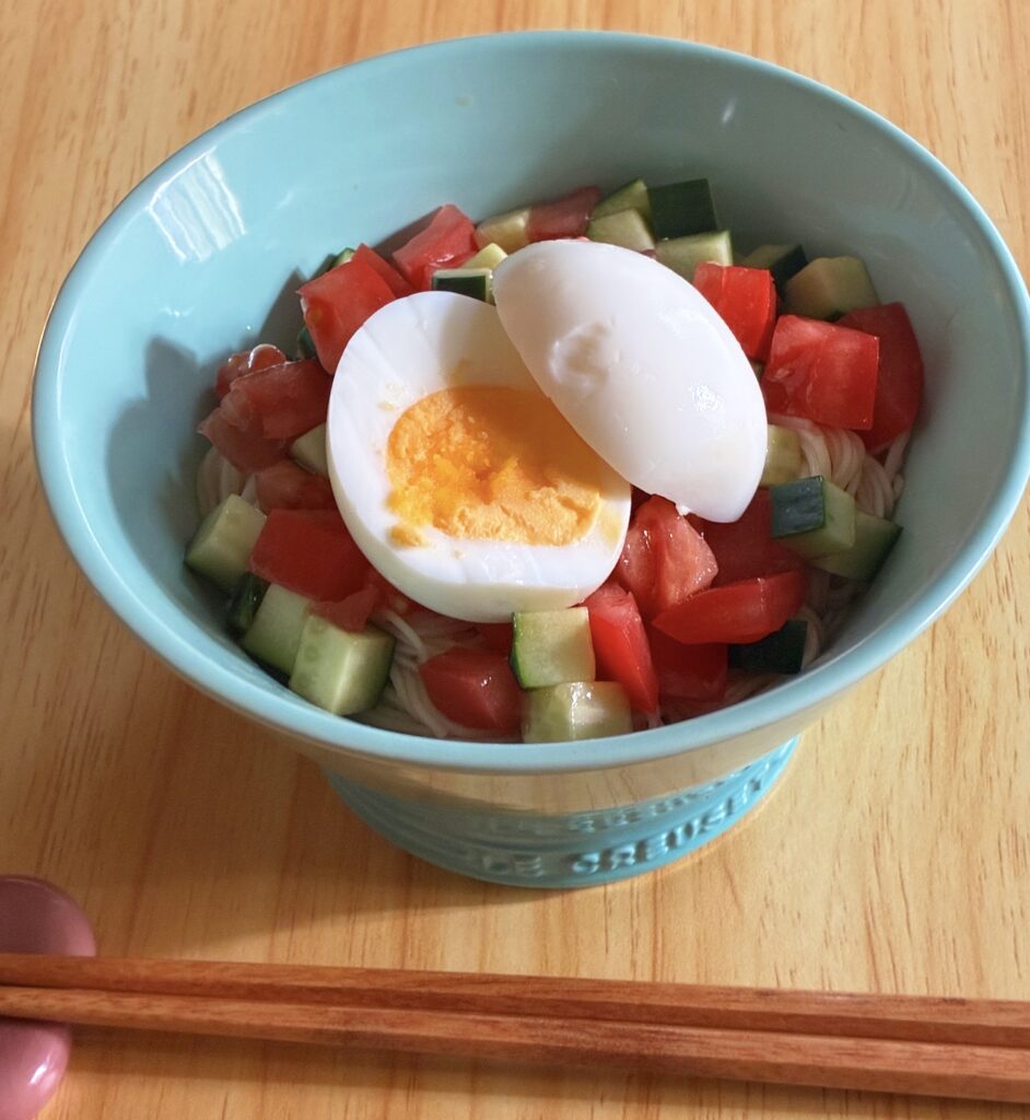 冷やしサラダそうめんの完成画像