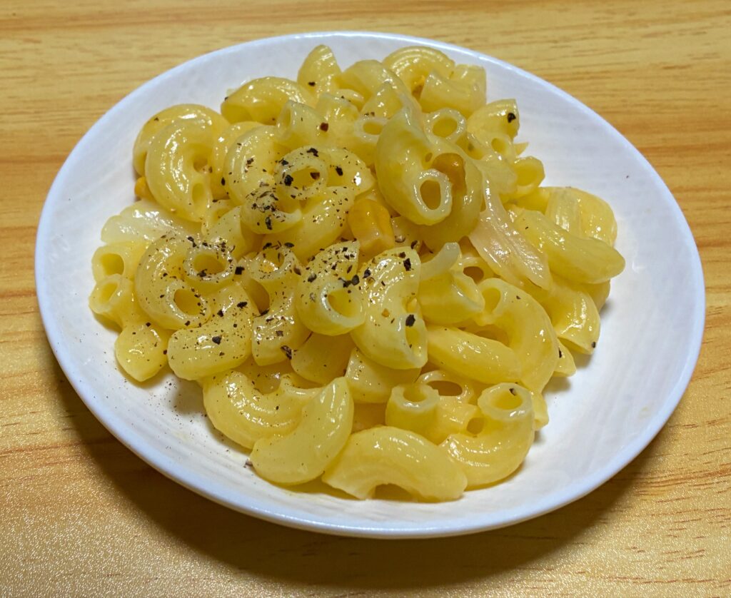 コーンマカロニ炒めの完成画像