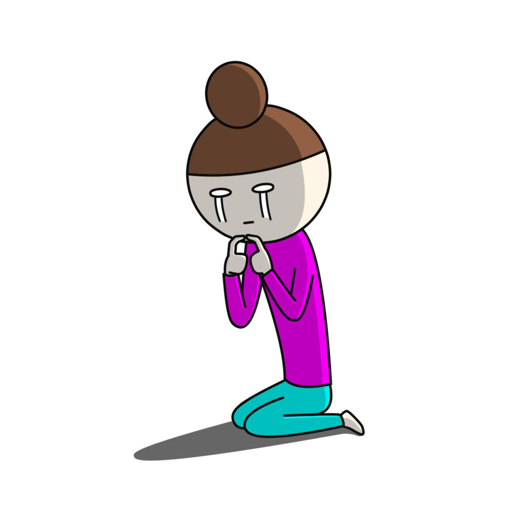 いじけている女性のイラスト