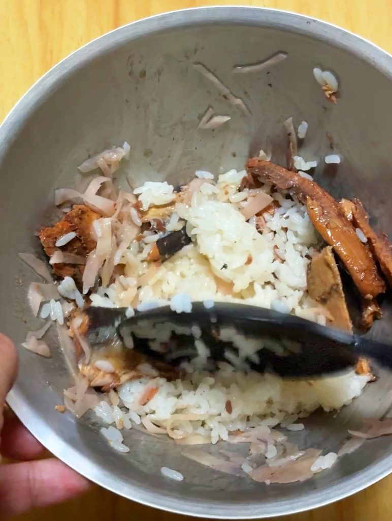 ちらし風混ぜご飯の調理途中の画像